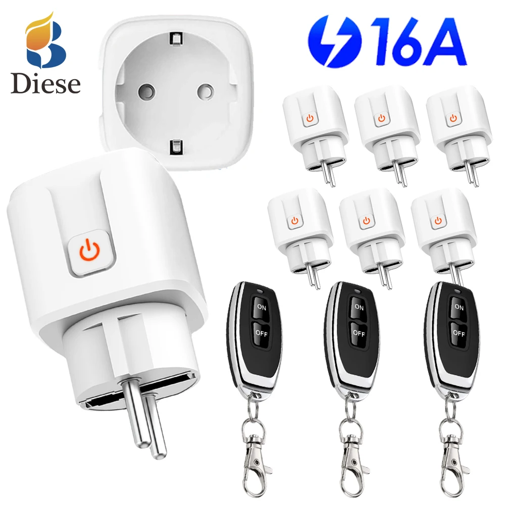 Wireless RF433 Smart home Remote Control Socket AC220v 16A EU FR ...
