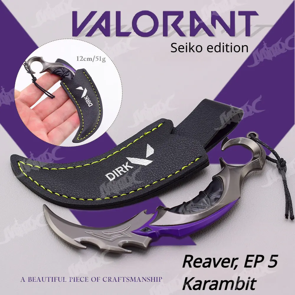 VALORANT Melee Toy Knife 12cm Reaver EP 5 Karambit KeyChain Uncut Cosplay Bali Song Weapon Military Tactical Samurai Knive Kids