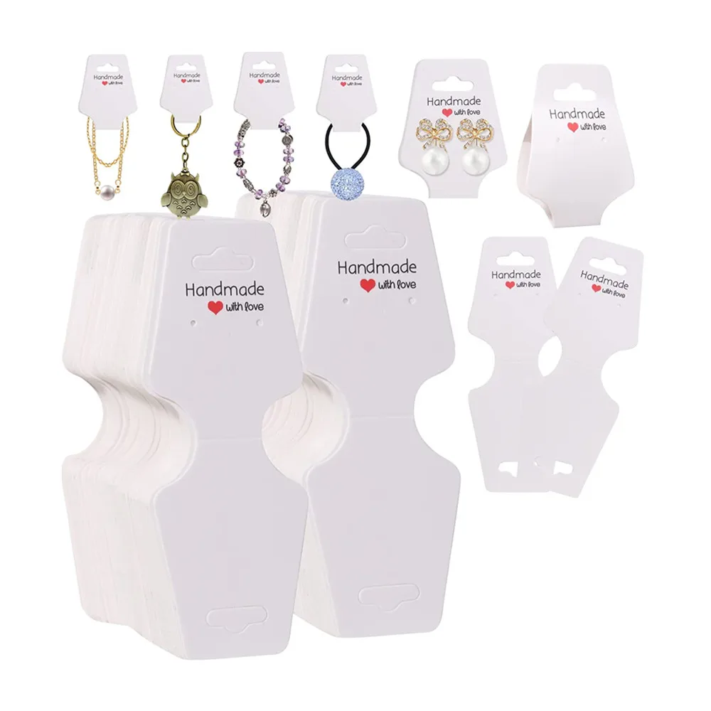 50 teile/los Papier Display Faltbare Preisschild für DIY Halskette Armbänder Stirnband Hängen Schmuck Verpackung Karte Kleine Business – Detail 1