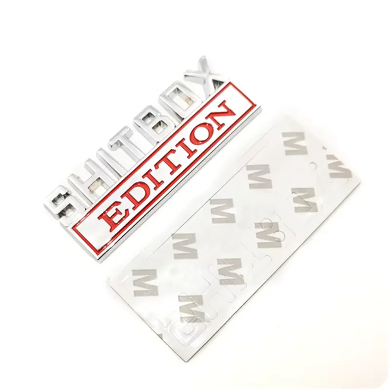 3D Zinc Alloy Emblem SHITBOX EDITION Badge Car Tail Side Sticker Accessories For Jeep Dodge Chrysler and Trucks