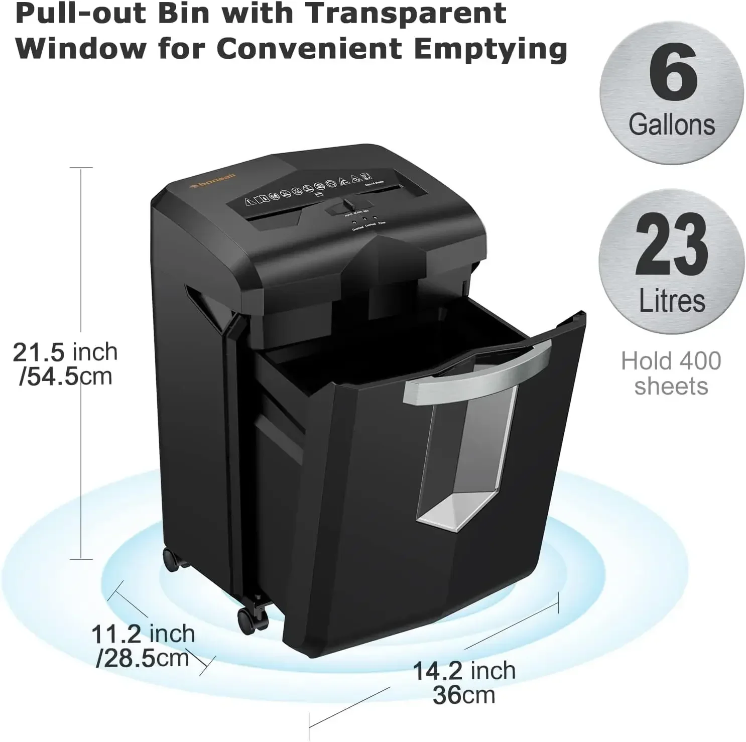 18-Sheet Heavy Duty C149-C Cross-Cut Paper & Credit Card Shredder 60 Minutes Running Time, 6 Gallon Pullout Basket & 4 Casters