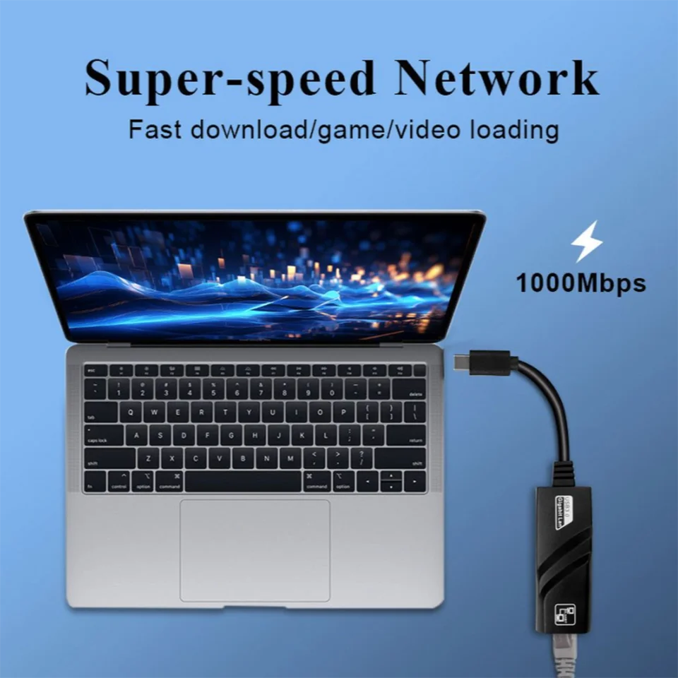 Adattatore USB 3.0 A RJ45 Gigabit Ethernet: Porta LAN Per MacBook, PC E Laptop Senza Porta Di Rete