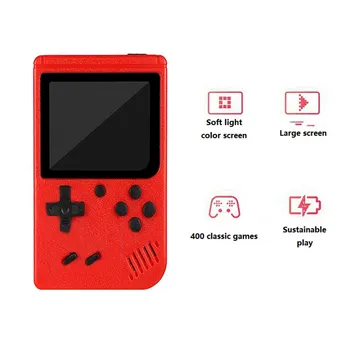 A Red Retro Classic Games Children's Handheld Small Game Console With Hundreds Of Game Charging Can Be Connected To The TV 2