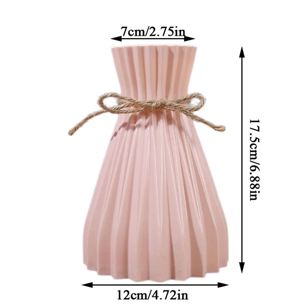 Plastic Flower Vase Cannot Hold Water Dry Flower Bottle Home Decor Modern Flowerpot Waist Cinching Room Decoration Floreros 2