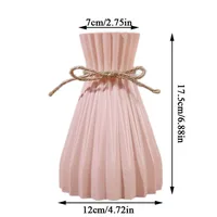 Plastic Flower Vase Cannot Hold Water Dry Flower Bottle Home Decor Modern Flowerpot Waist Cinching Room Decoration Floreros 2