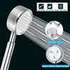 SUS 304 Stainless Steel Bathroom Handheld Shower Head High Pressure Water Saving Sprayer Nozzle Supercharged Rainfall Showerhead 6