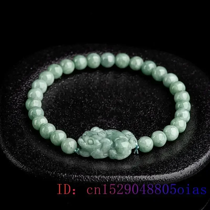 N/V Bracciale Fengshui Bracciale in Giada Verde Naturale per Donna,63-64mm