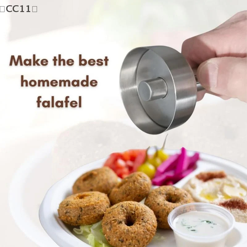 〔CC11〕Falafel Spoon With Hole Professional Stainless Steel Spoon Food Grade Non-Stick Falafel Making Tool Meatball Maker 2
