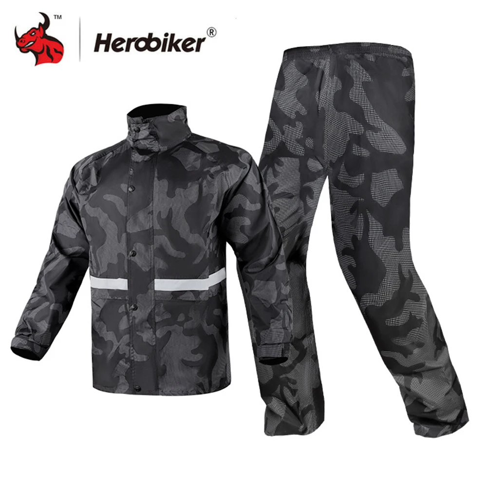 Motorcycle Riding Raincoat And Rain Pants Set Colorful Waterproof Breathable And Fashionable Split Style Raincoat Set