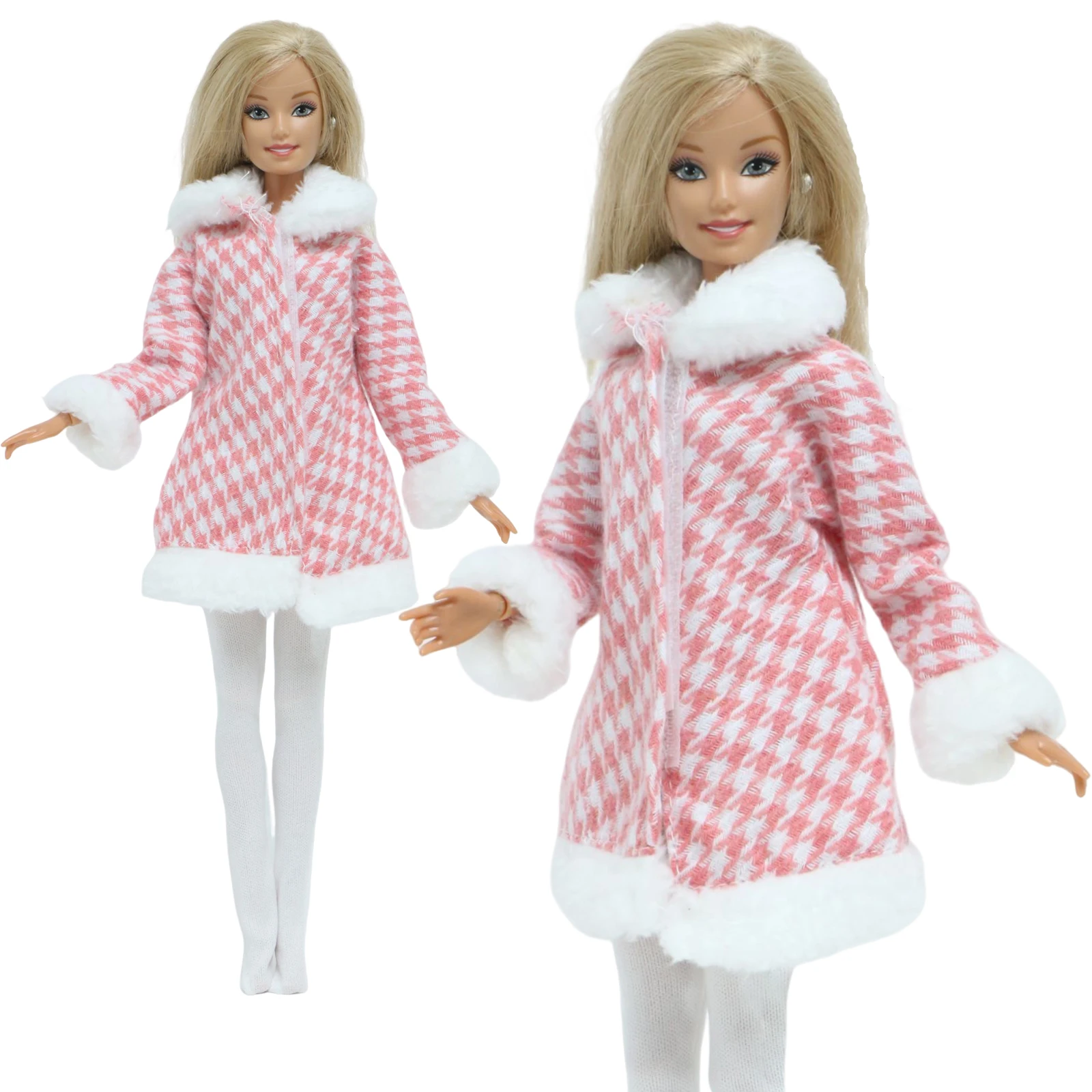 Roupa De Boneca Feita À Mão, Casaco De Pele Macia + Vestido Diário Rosa  Para Festa, Roupas Quentes De Inverno Para Boneca Barbie Acessórios  Brinquedo Infantil - Acessórios Para Bonecas - AliExpress