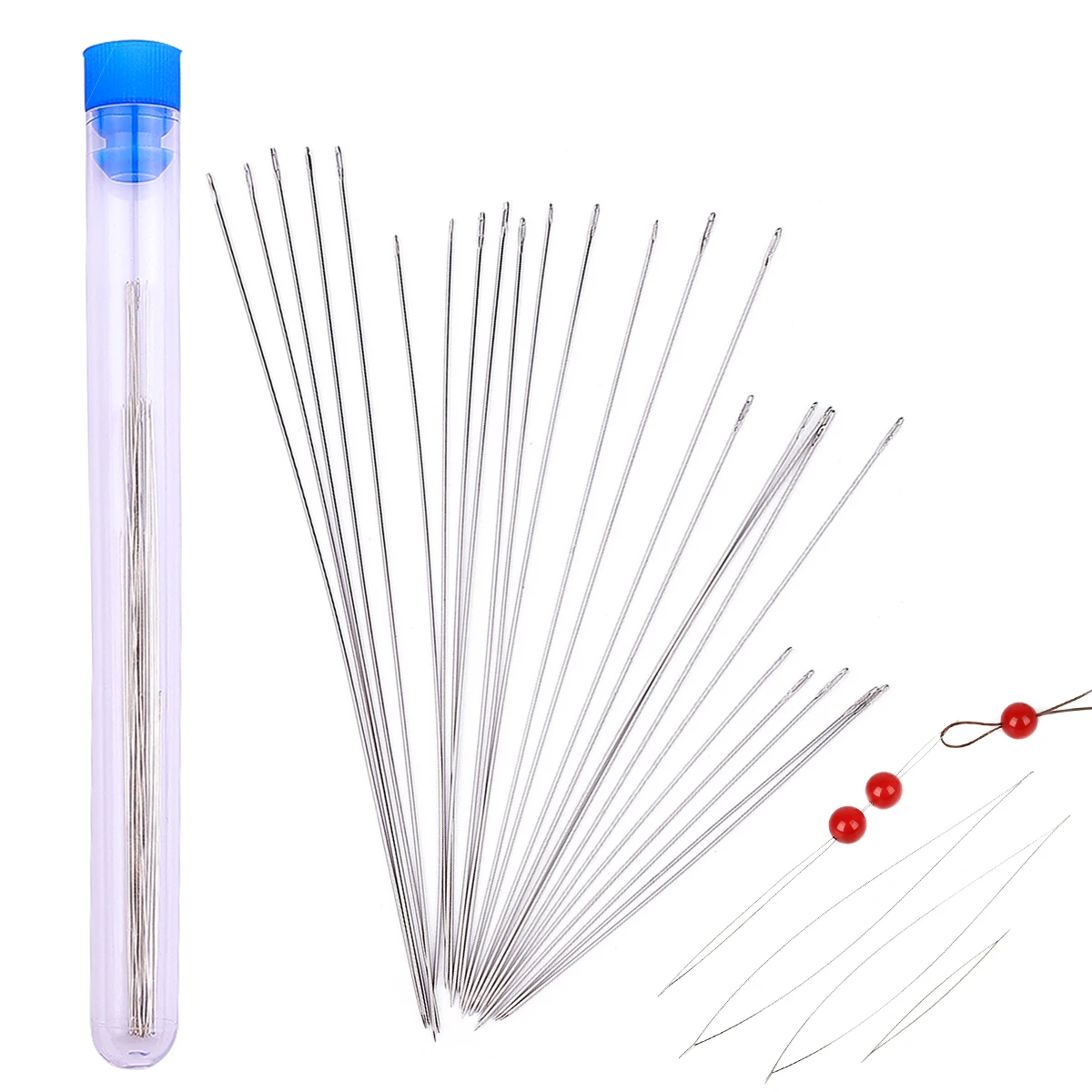 50PcsBeading Needles Seed Beads Needles Big Eye DIY Beaded Needles