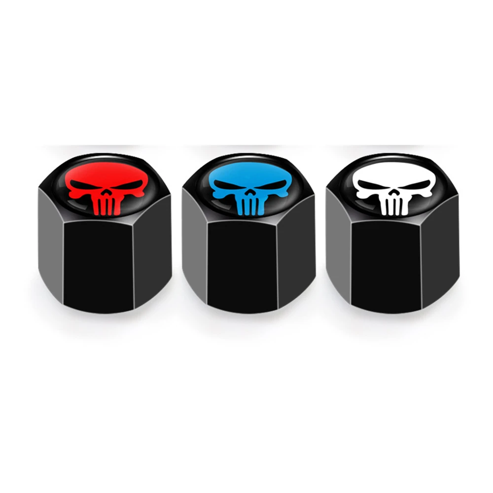 4Pcs/Set Stainless steel Skull Head Car Tire Valve Caps Wheel Tires Stem Air Cap Airtight Covers Styling Universal |