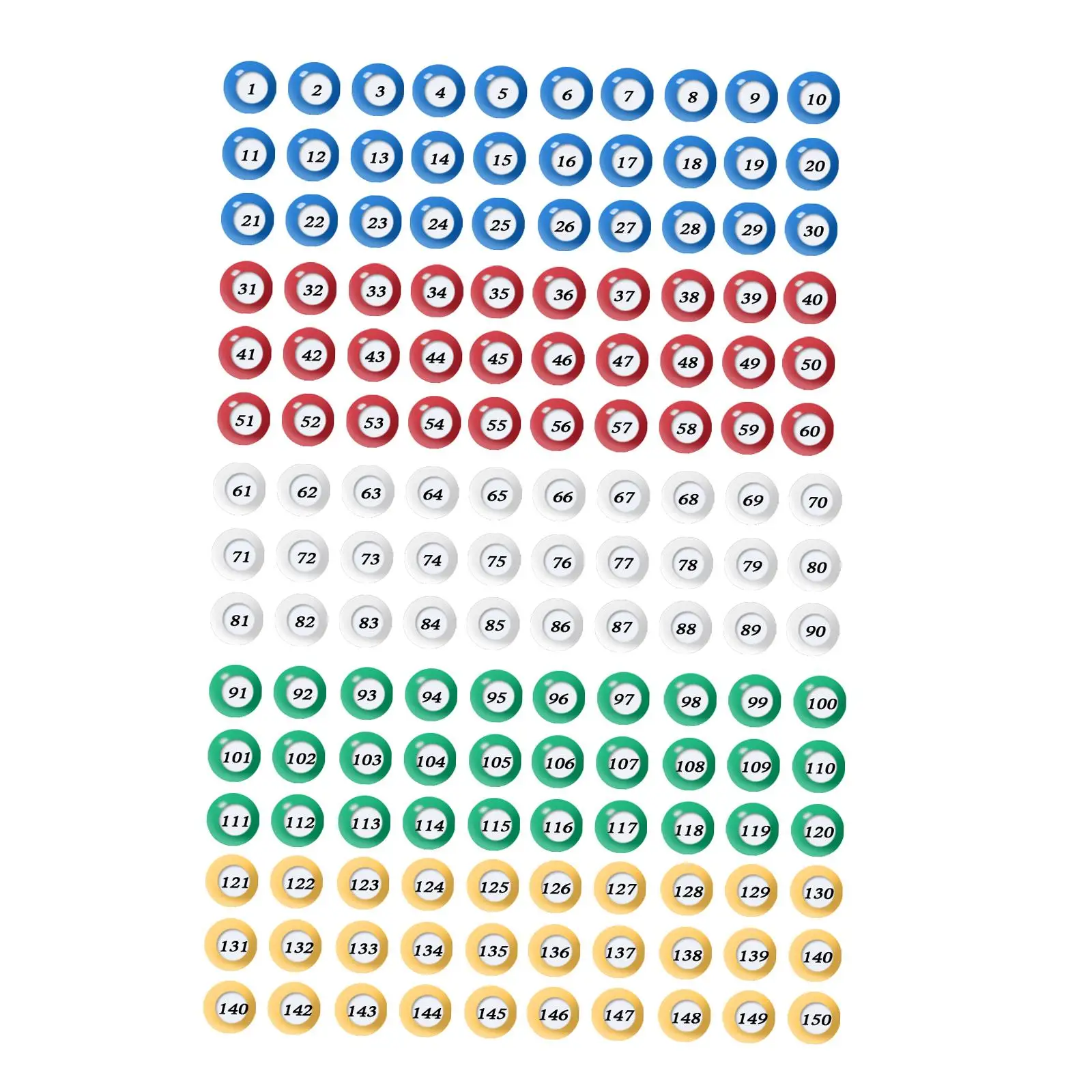 150x Bingo Balls Equipment Replace with Easy Read Window Raffle Balls for Home Parties Camping Game Night Large Group Activities