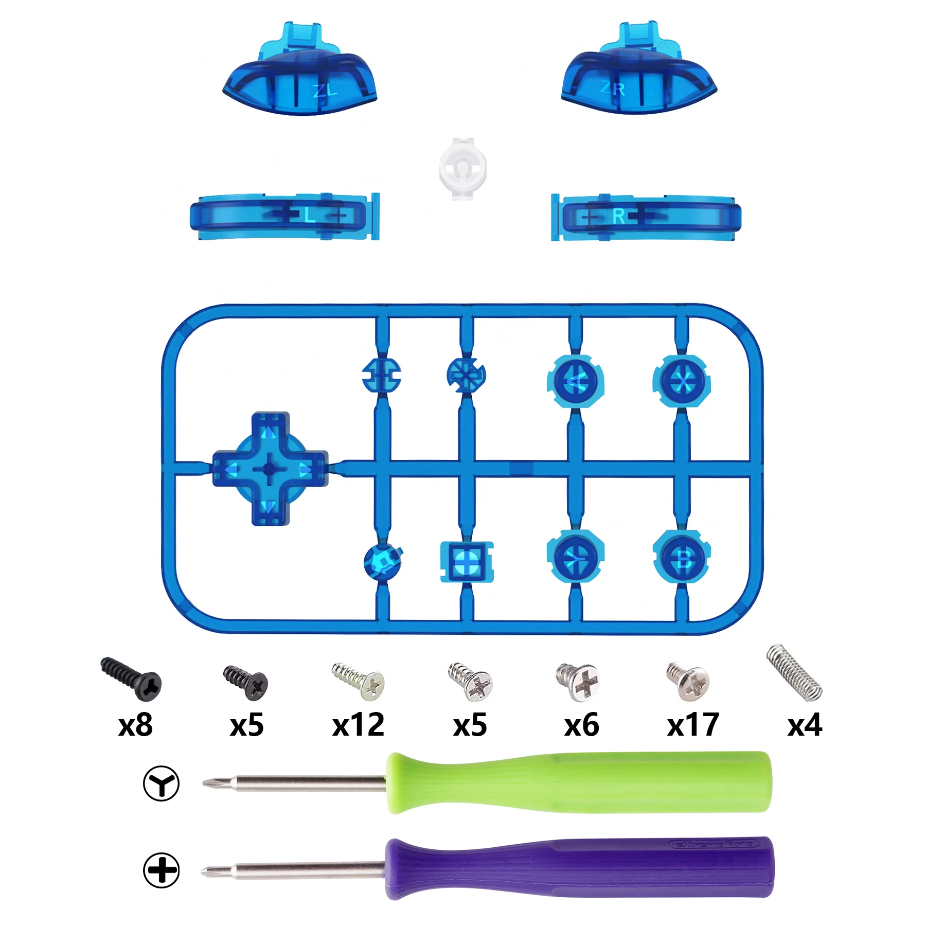 eXtremeRate Custom Replacement ABXY Home Keys Dpad L R ZL ZR