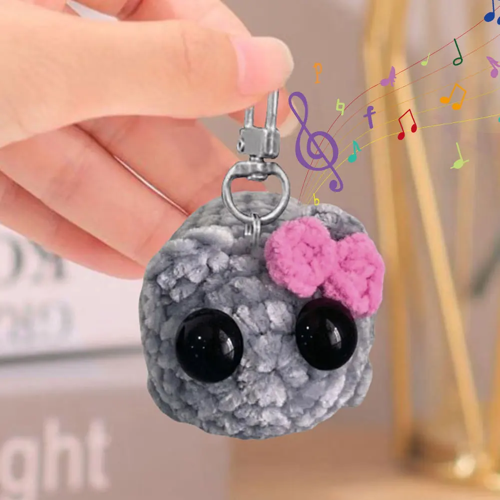 Plush Toy Phone Keychain Sad Hamster Meme Sound Music Plush Toy Crochet Plush Sad Hamster Meme Key Rings Kawaii Keychain Gift