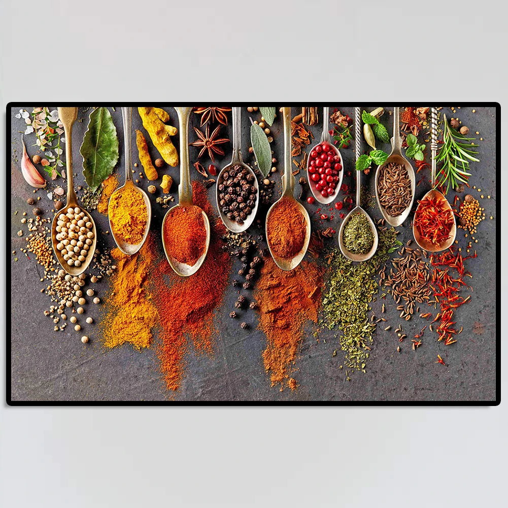 Canvas Picture Mosaic Full Round Craft Seasoning Diamond Painting Home Decor