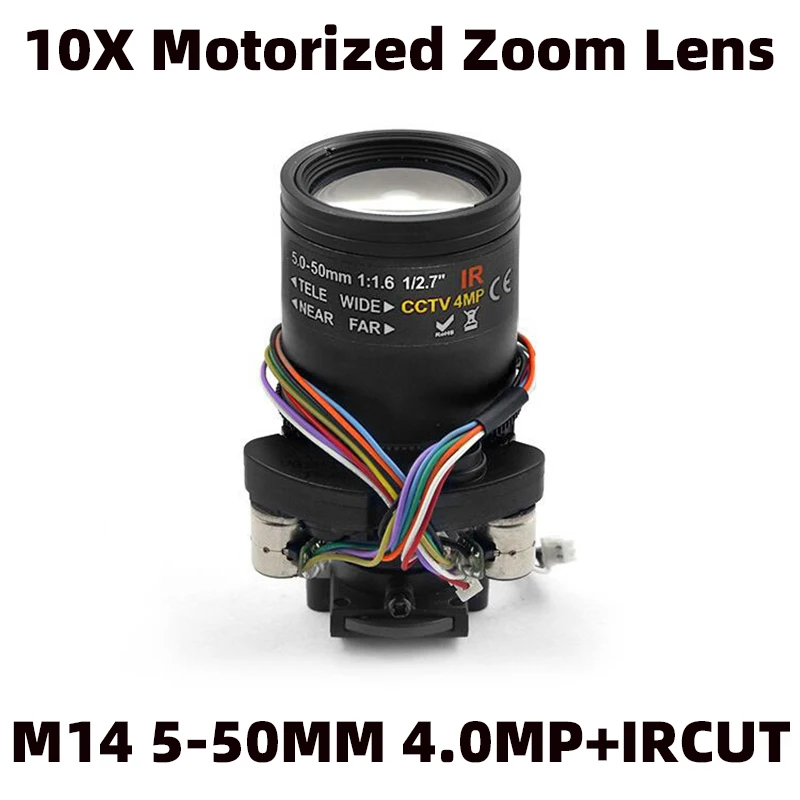 4.0MP Motorized Zoom Auto Focus 5-50mm 1/2.7" CCTV 10X Lens 4Megapixel ...