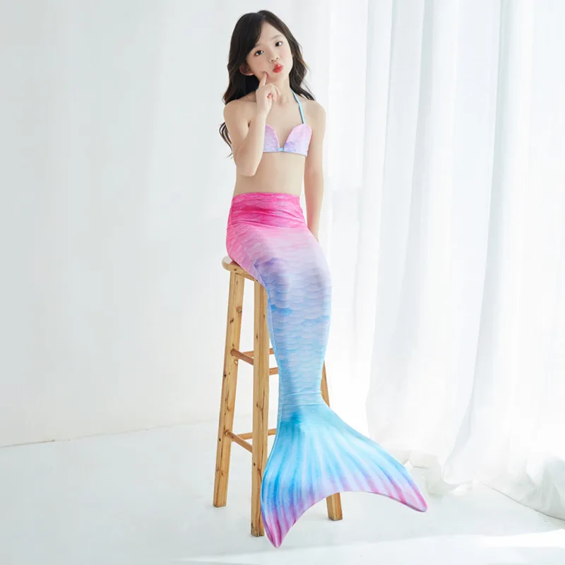 

Kids Mermaids Tails For Girls Swimming Dresses Fantasy Swimsuit Can Add Monofin Fin Cosplay Beach Mermaid Bikini Costume