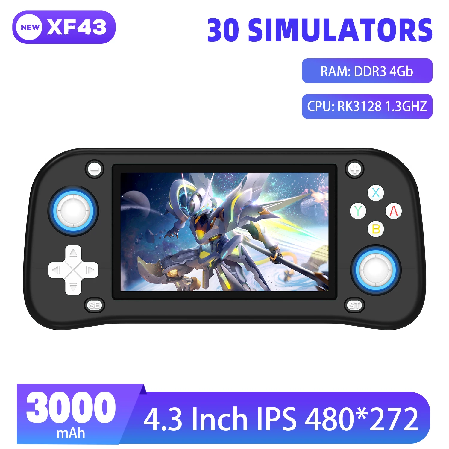 Handheld Game Console Linux System IPS Screen Portable Pocket Video Player 64GB 128GB Games Handheld Game Video Player Console - 5