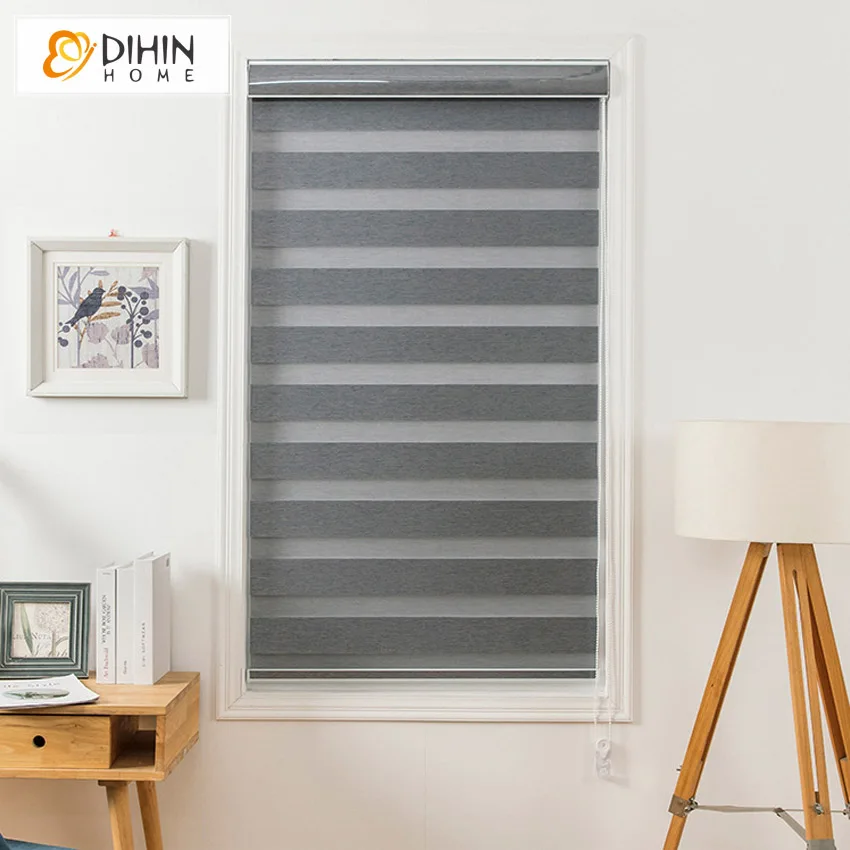 New Arrival High Quality Full Blackout Zebra Blinds Thickening Double Layer Roller Cut To Sizes |