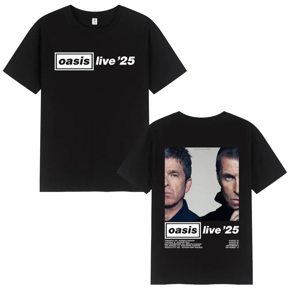 O-Oasis Live 25 Tour T-Shirts British Rock Band T-shirt Mens