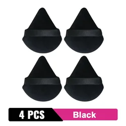 Velvet Beauty Foundation Triangle Powder Puff Set - Soft Makeup Sponges (4PCS Black)
