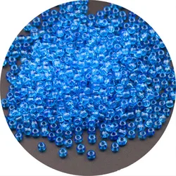 Vibrant Oling Transparent Glass Seed Beads for DIY Jewelry and Accessories (Sea Blue 24)
