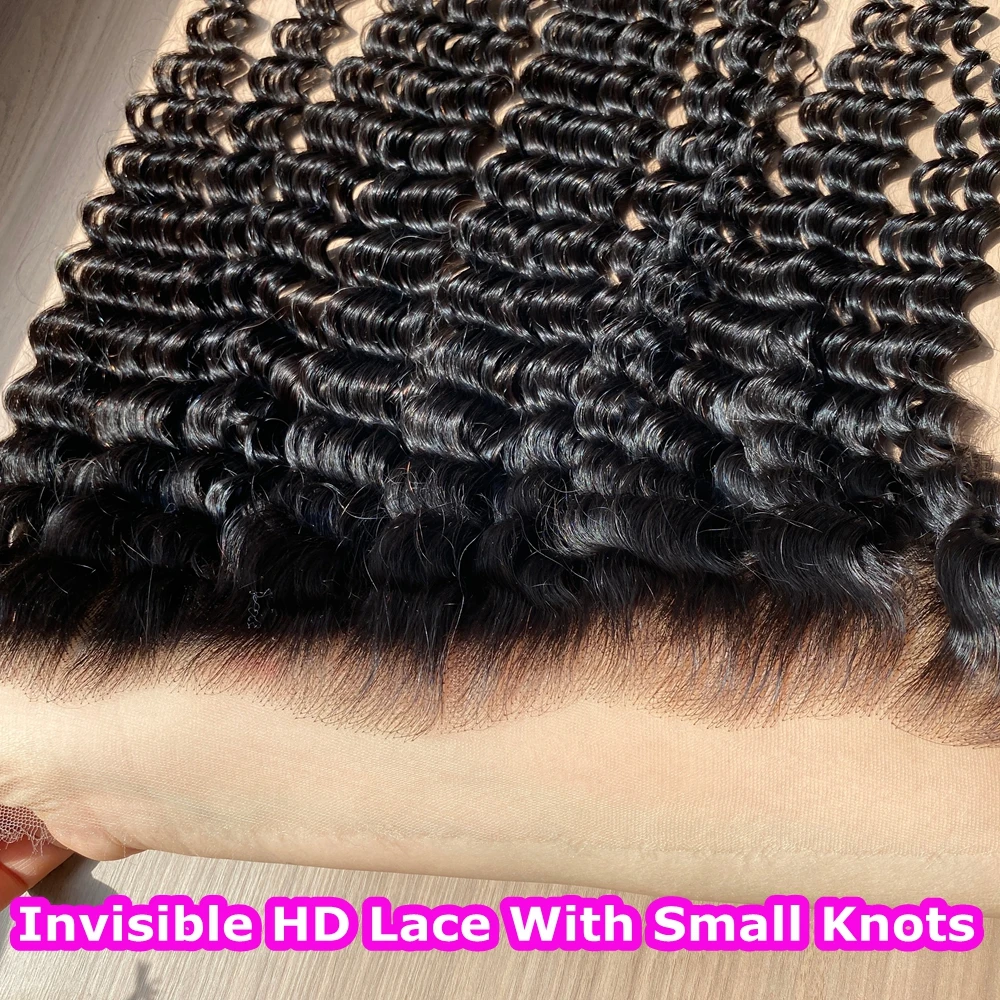 13x6 HD Lace Frontal Only Deep Wave 13x4 Full Frontal Invisible HD Lace Closure Only Virgin Hair For Woman Melt Skin Pre Plucked
