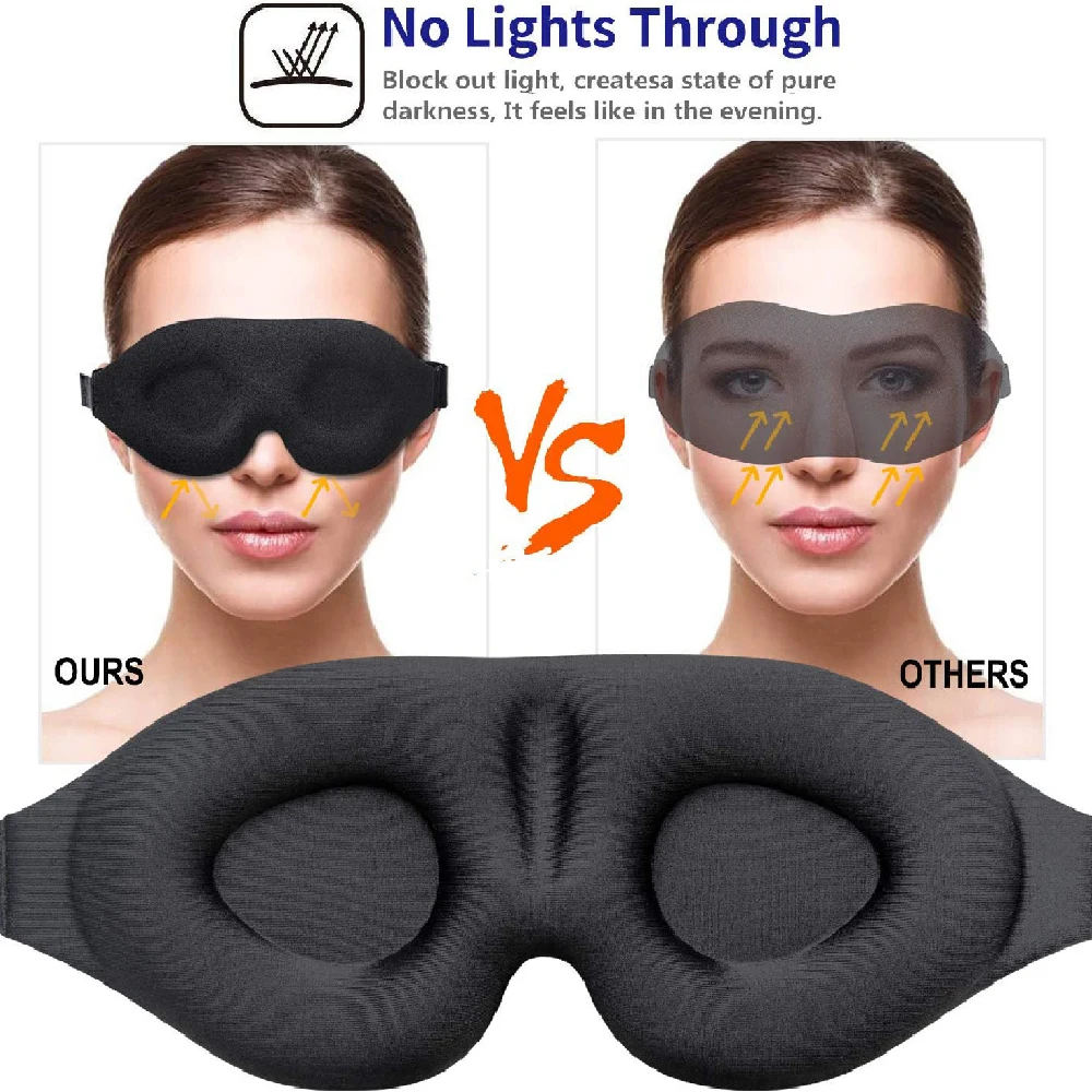 1 Stück Schlafmaske, 3D-Lichtblockierende Schlafmaske (0,7oz/20g), Druckentlastende Nachtschlaf-Augenmaske mit Verstellbarem Riemen – Detail 7