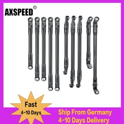 AXSPEED 10Pcs Aluminum Alloy Pull Rod Set Steering Link Rod for 1/10 Axial SCX10 II 90046 RC Crawler Car Upgrade Parts