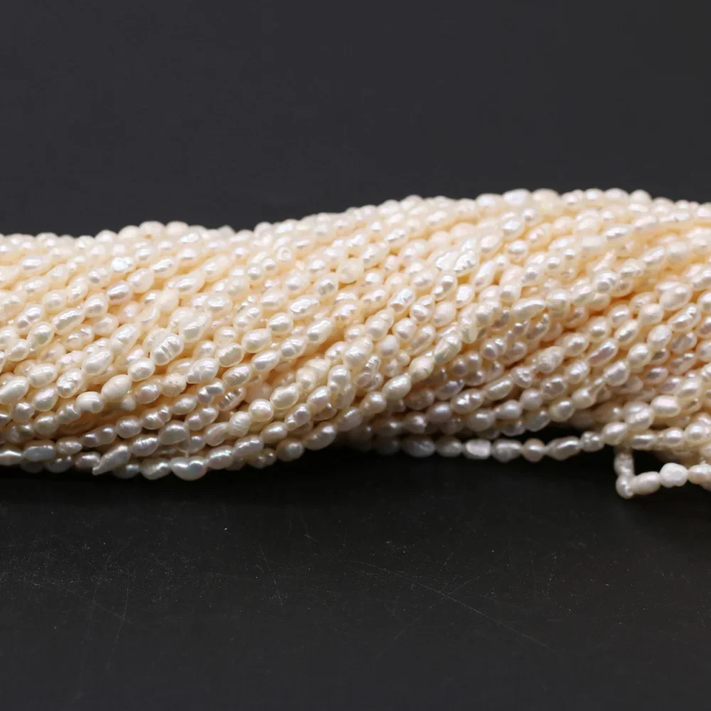 Natural Pearl Loose Beads A Level Cultured Freshwater White Pearl Beading Charms for Jewelry Making Necklace Bracelet 3-4mm