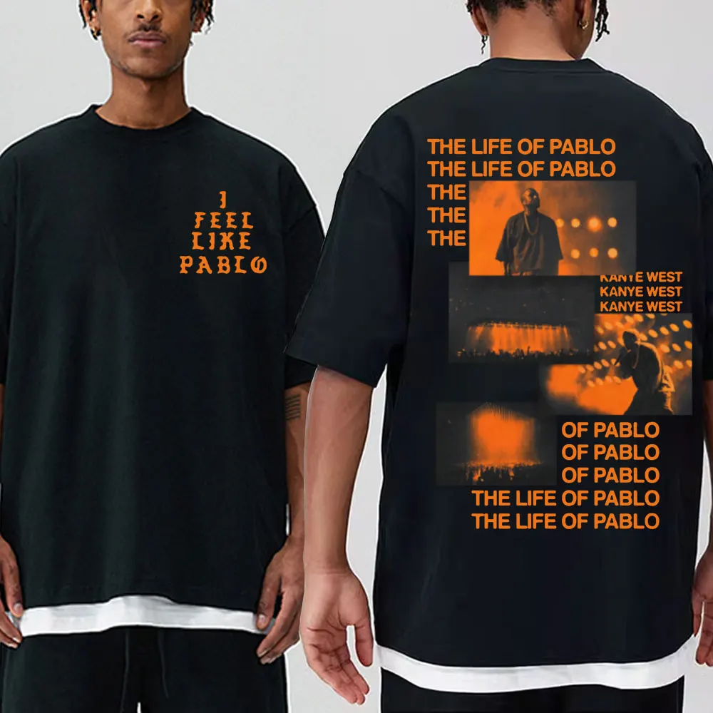 

Rapper Kanye West Graphics Print T-shirt Men Women's THE LIFE OF PABLO T Shirt Summer Hip Hop Fashion Oversized Short Sleeve Tee