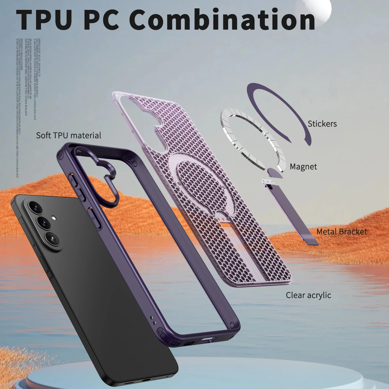Enhanced Heat Dissipation Phone Case with Magnetic Bracket