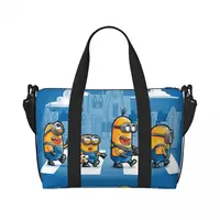 Custom M-Minions Road Beach Tote Bag for Women M-Minions Cartoon Big Compartment Gym Beach Travel Bags 1