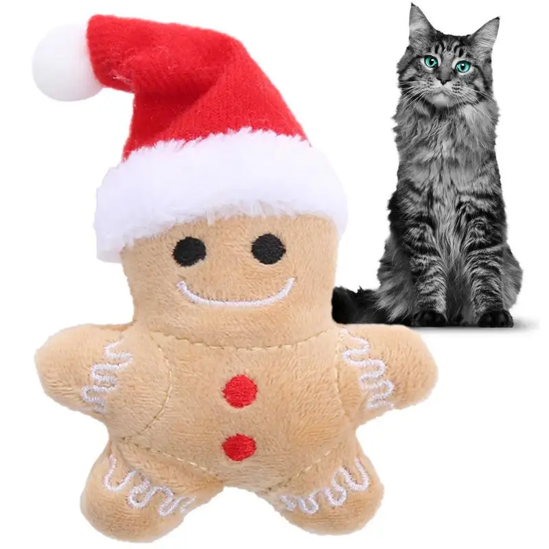 

Pet Dog Plush Chewing Toy Gingerbread Man Cat Dog Christmas Series Cartoon Cute Puzzle Supplies Teething Toys Gift
