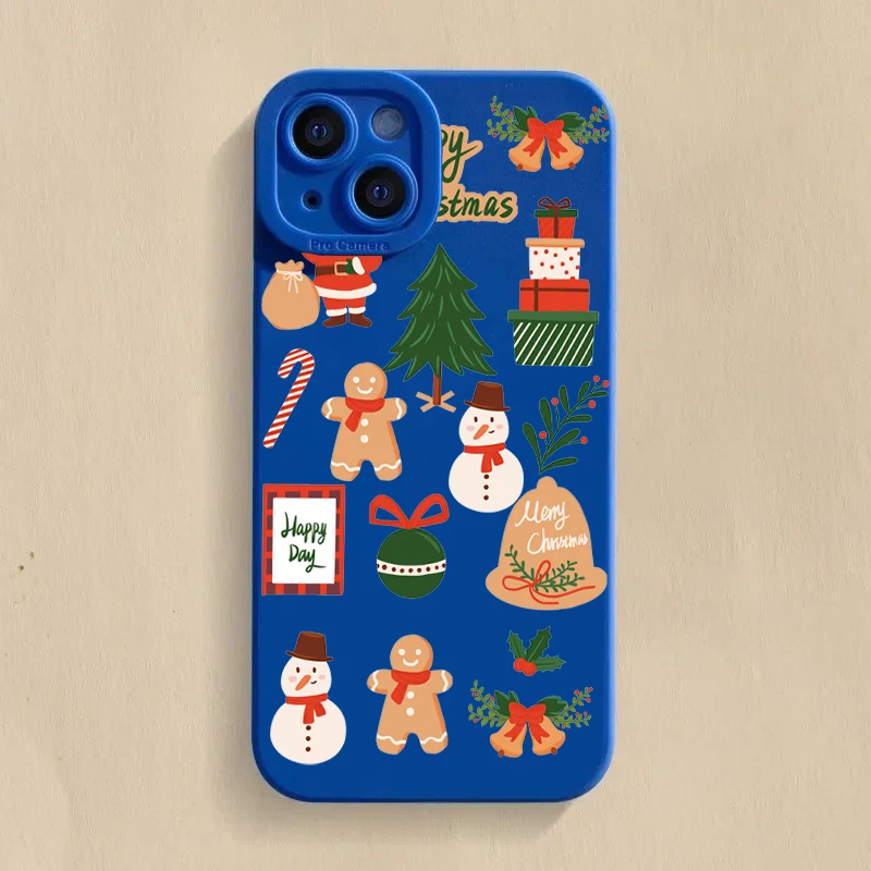 thumbnail image 1 of Funda para iPhone 16 15 14 13 12 11 Pro Max X XR XS 7 8 Plus SE 2020 cubierta de teléfono suave de silicona a prueba de golpes de Navidad de dibujos animados de lujo, 1 of 5