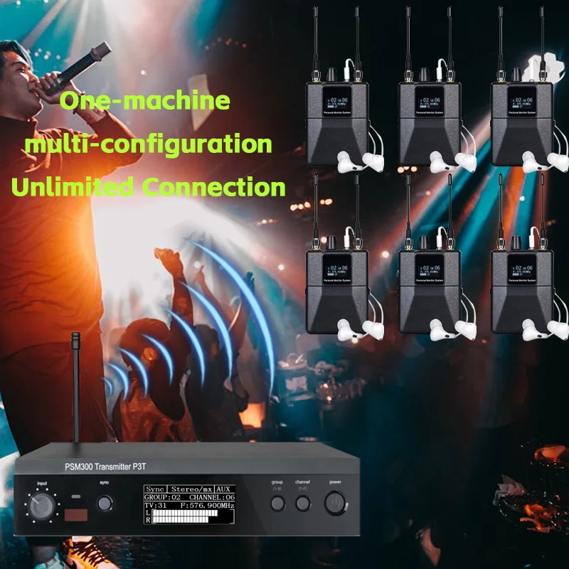 CNRV 인이어 모니터링 시스템 PSM300 개인용 무선 인이어 모니터, 500MHz 무대 공연에 적합