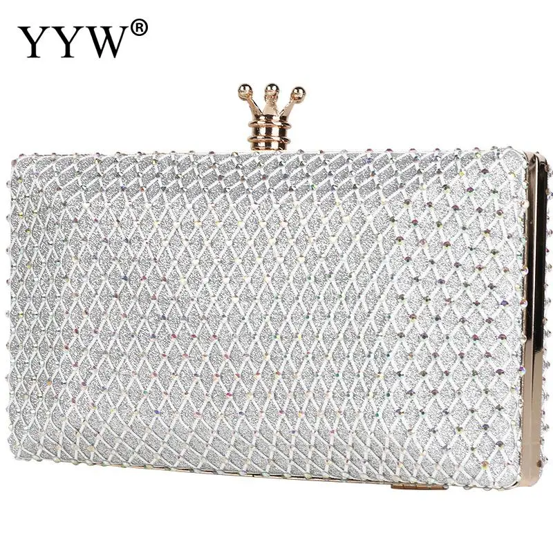 Luxury Crystal Red Women Metal Evening Clutch Bag Fashion Lady Designer Diamond Rhinestones Handbag For Wedding Bag Party Purses
