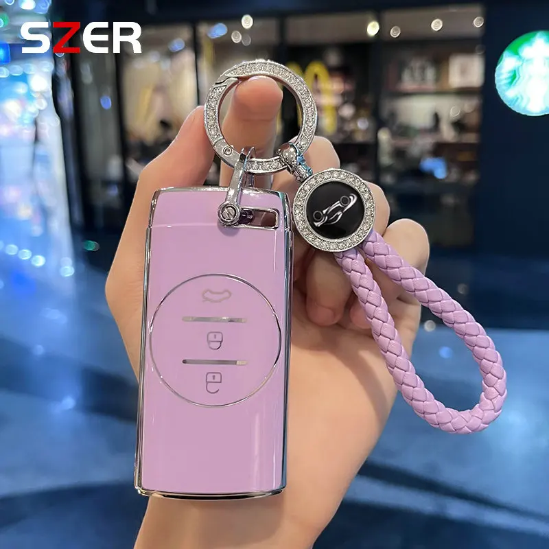 Premium TPU Car Remote Key Case Cover Keychain