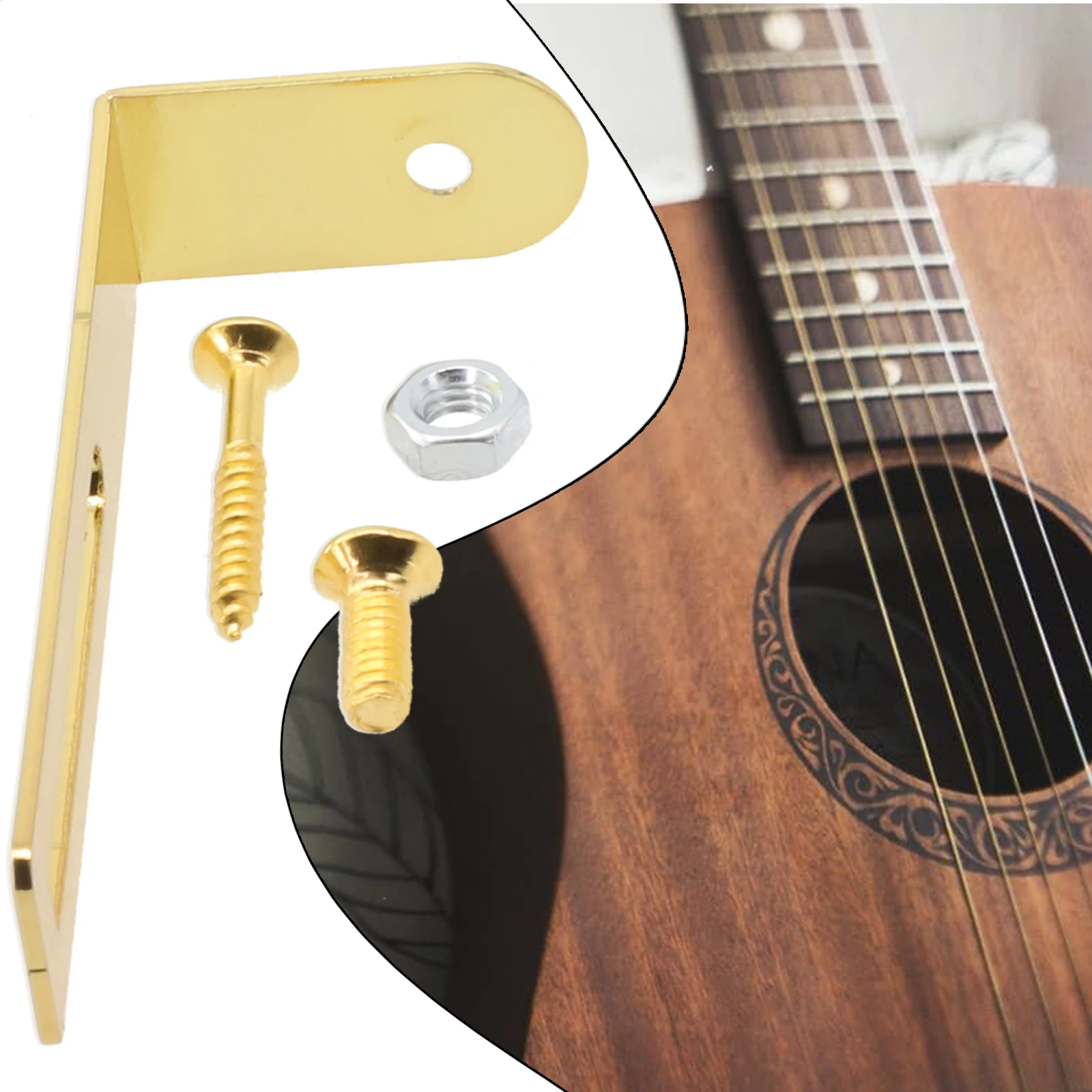 Description Picture 2 of item1pc Electric Guitar Pickguard Holder Pick Guard Scratch Plate Support Bracket With 2 Screws 1 Nut For LP Les Paul Guitars