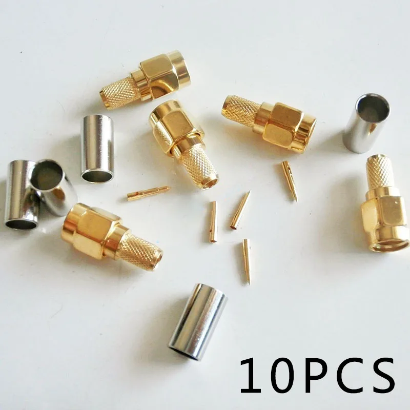 

10 шт. SMA штекер/гнездо Разъем RF коаксиальный соединитель обжим для RG58 LMR195 кабельный провод терминал прямой адаптер Аксессуары
