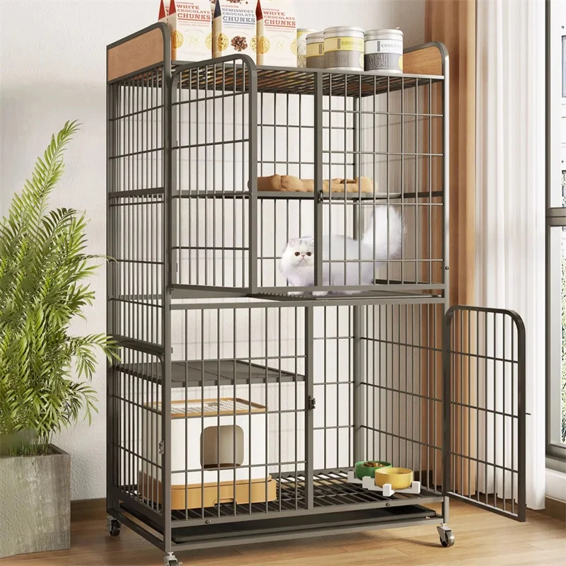 

Современная железная сетчатая клетка для кошек, роскошная вилла, большое свободное пространство, двухэтажная клетка для кошек, домашняя уличная комнатная будка, товары для кошек