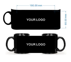 Black Cup DIY LOGO Ceramic 350ML Mug Customize Print Your Photo Picture Pattern Personalized Gift for Tea Coffee Milk
