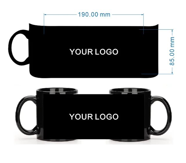 Black Cup Diy Logo Ceramic 350ml Mug Customize Print Your Photo