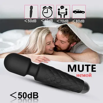 Powerful Clitoris Vibrators USB Recharge Magic Wand AV Vibrator Massager Sexual Wellness Erotic Sex Toys for Women Adult Product 6
