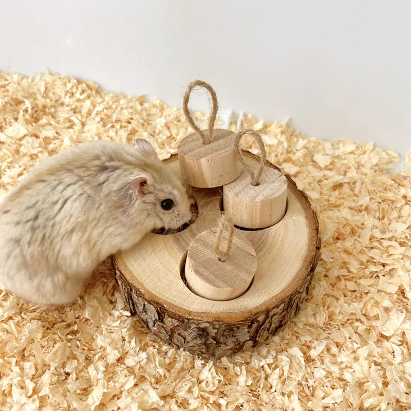 Holz Hamster Spielzeug Hamster Goldener Bär Futtersuche Nagen Schleifen Zähne Holz Biss String Snack Box Hamster Landschaftsbau Liefert – Detail 5