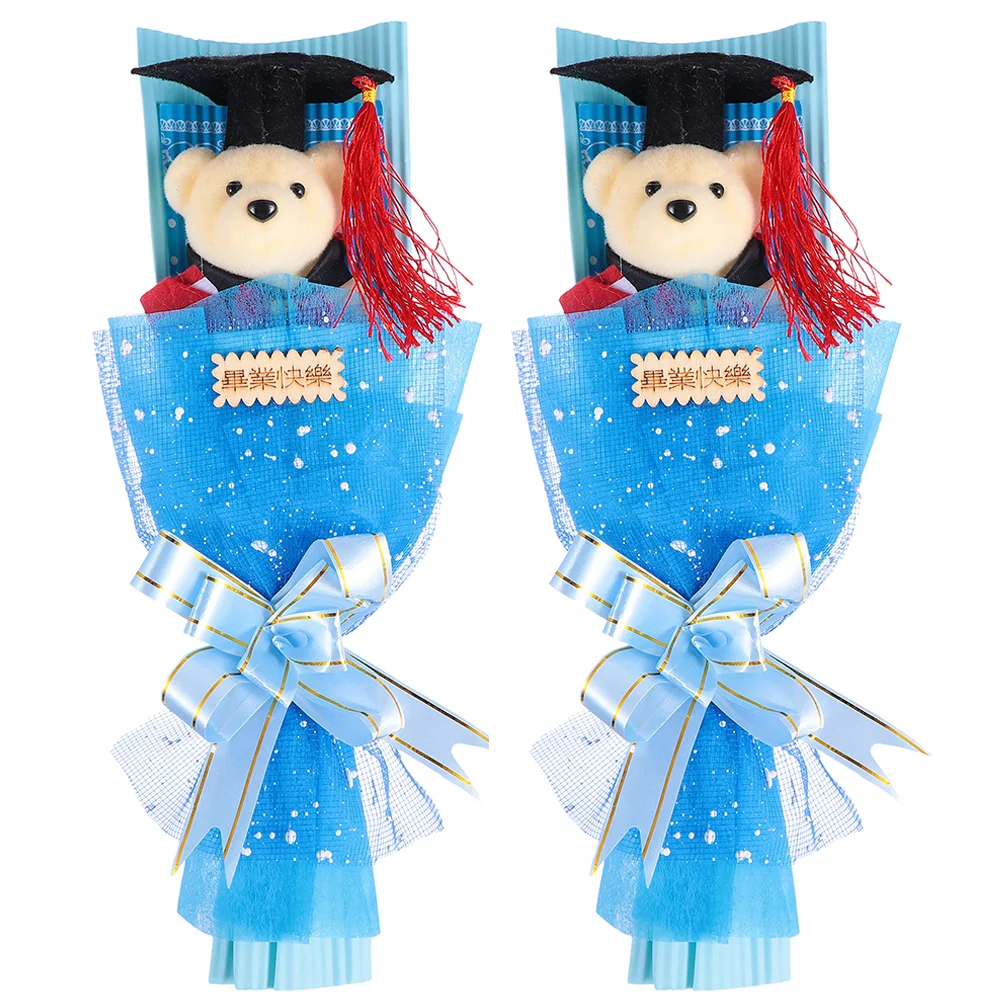 

Bear Stuffed Animal Plush Toy Cartoon Bouquet Graduation Birthday Valentine'S Day Party Gifts Decoration