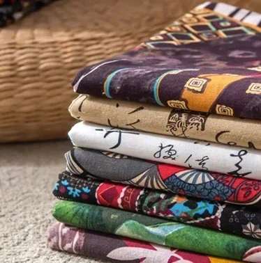 Bohemian Ethnic Printed Cotton Linen Fabric for Tablecloth Costume Dresses Sewing