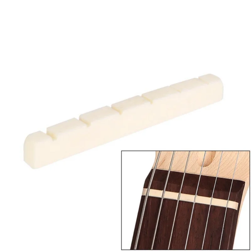 2 Sets of 4pcs Classical Guitar Slotted Saddles Nuts Bone Musical Instrument Parts Beige