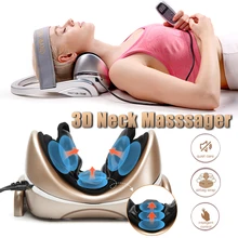  Electric Neck Massager Vibration Masssge Pillow Air Compression Kneading Heat  massager Neck Stretcher Cervical relieve Pain 